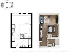 U2 Urban 1 Bedroom 417 floor plan